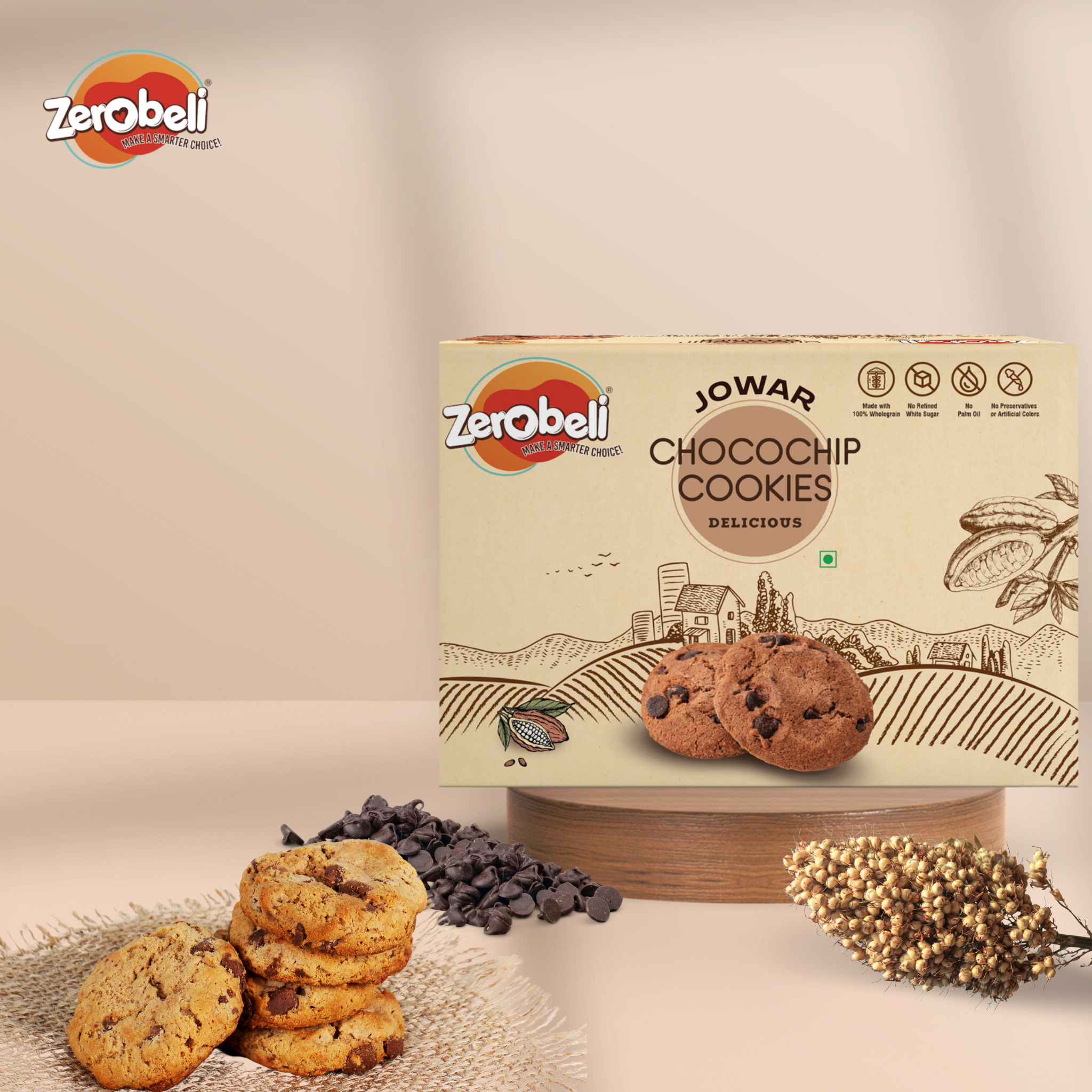 Jowar Choco Chip Cookies – Zerobeli
