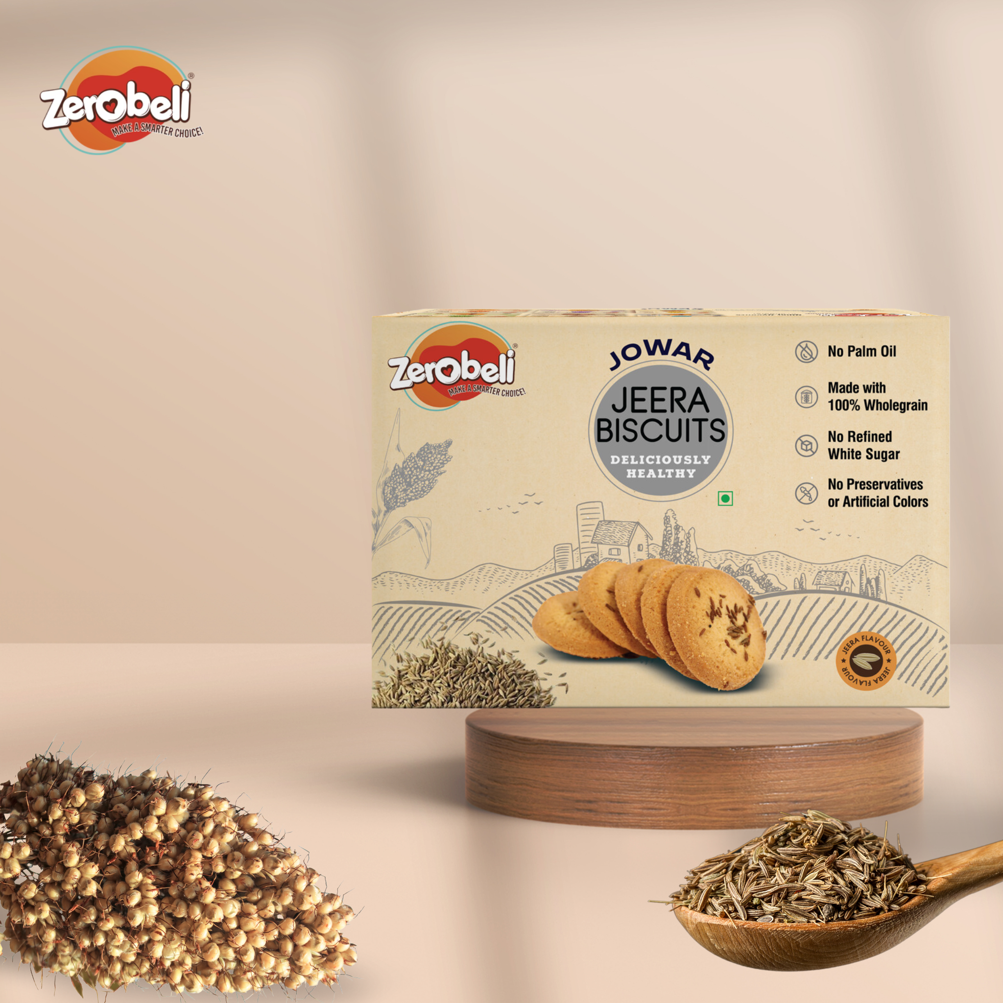 Jowar Jeera Biscuits – Zerobeli